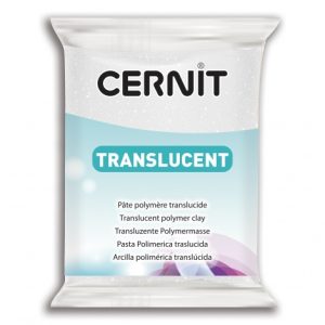 010 White Glitter Translucent 56g - Πολυμερικός Πηλός Cernit