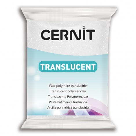 010 White Glitter Translucent 56g - Πολυμερικός Πηλός Cernit